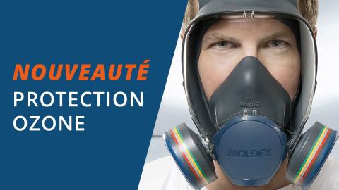 masque moldex porté par un homme et titre nouveauté protection ozone